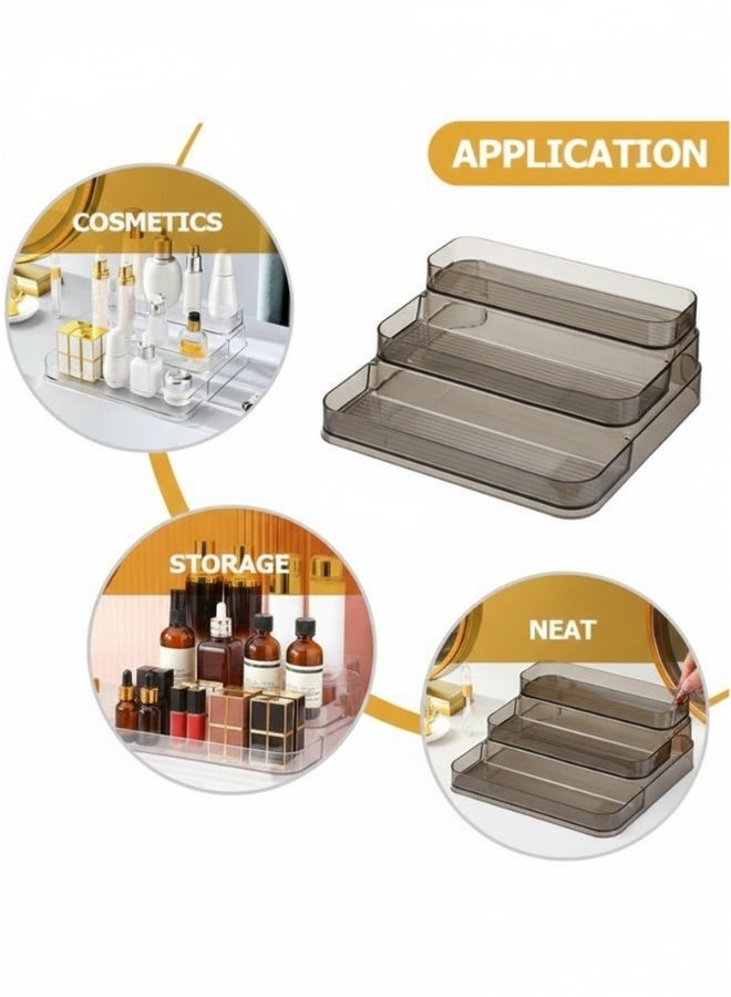 رف عرض مكون من 3 طبقات، حامل عطور، حاوية صغيرة لتنظيم زجاجات مستحضرات التجميل وأدوات المكياج وأحمر الشفاه وزجاجات طلاء الأظافر- فاميه - Image 5